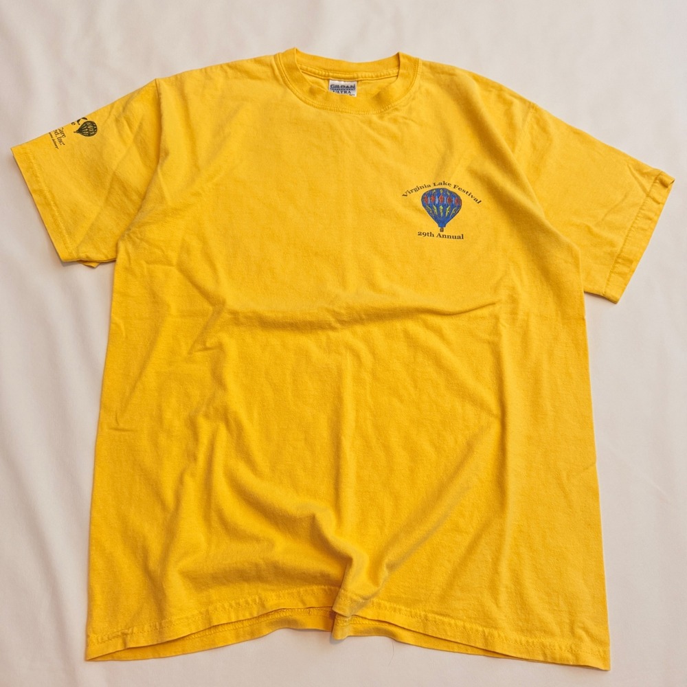Gildan T-Shirt Men Medium Yellow 2006 Virginia Lake Festival Graphic Tee